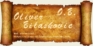 Oliver Bilašković vizit kartica